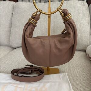Chloé Mini Bracelet Hobo Woodrose Grained Calfskin w/ Strap & Dust Bag